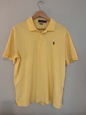 Polo Ralph Lauren, Men's Classic Fit Mesh Polo, Butter Yellow, Large